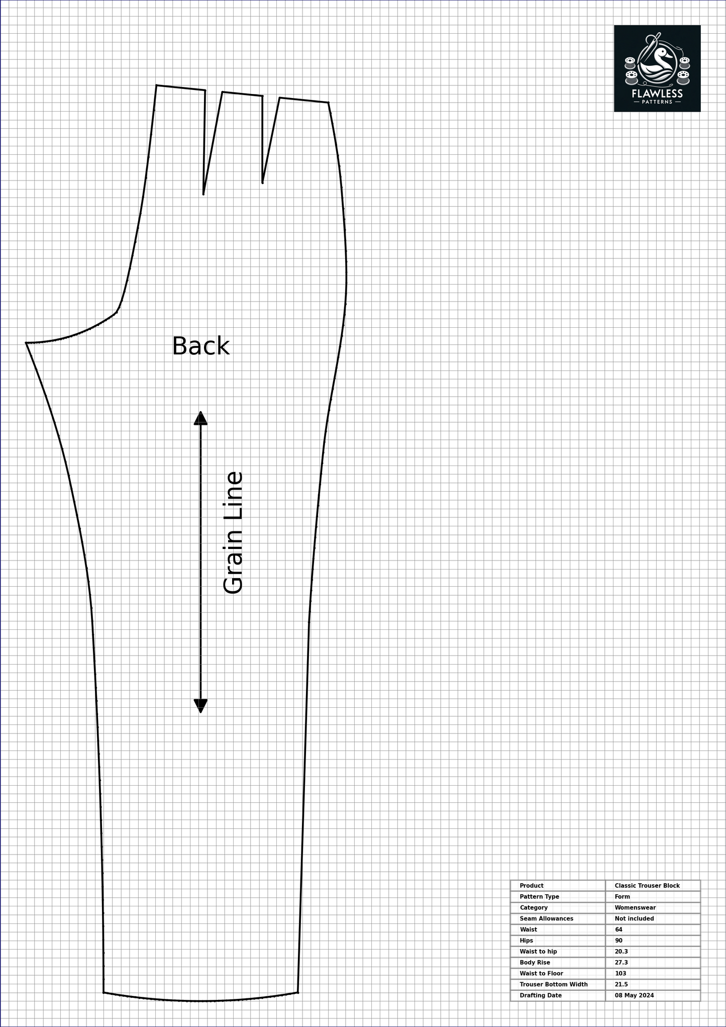 Women's form basic trouser block
